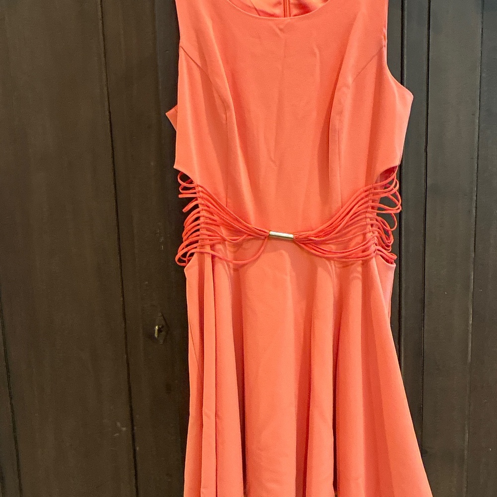 Marciano coral cut out dress